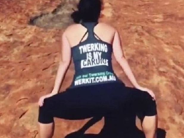 A Gold Coast pole dancing gym posted a video of a woman twerking on top of Uluru to its instagram page