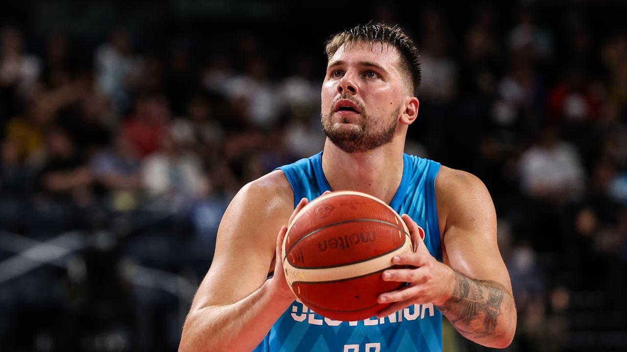 Luka Doncic shoots a free throw - something he’s done plenty of this tournament. Picture: Getty