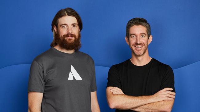 Atlassian co-founders Mike Cannon-Brookes and Scott Farquhar. Source: Atlassian