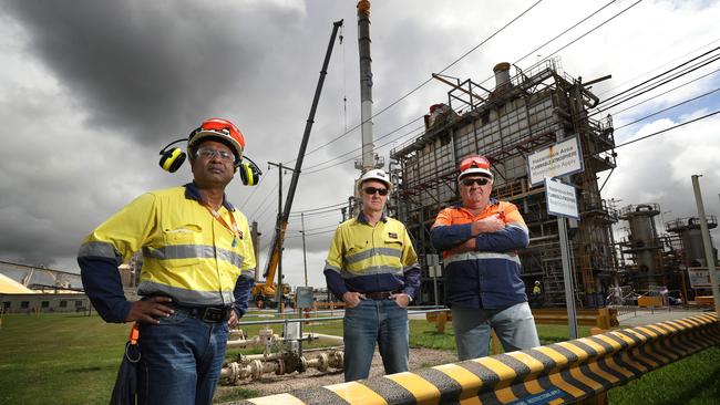 Workers at Incitec Pivot’s Gibson Island ammonia plant could lose their jobs unless an affordable gas deal can be secured. Picture: Lyndon Mechielsen