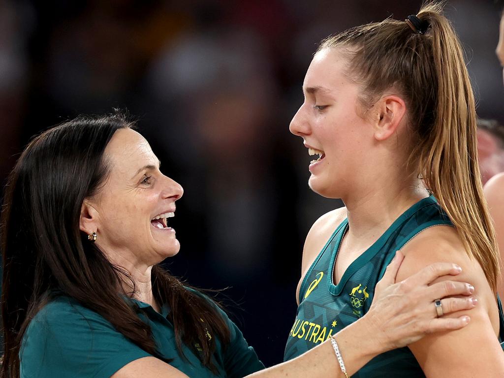 Brondello is looking to develop the next crop of Opals talent, including the likes of Isobel Borlase (R). Picture: Gregory Shamus/Getty Images.