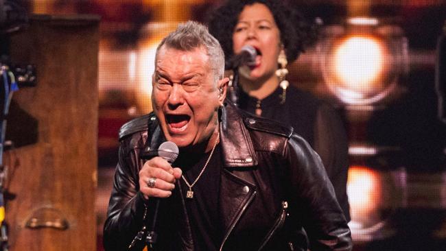 Rock singer Jimmy Barnes, who underwent open heart surgery on Wednesday for the second time, pictured here performing at the Mushroom 50 concert last month. Picture: Mushroom Creative House