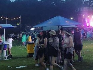 Punters were drenched at Laneway in Sydney.