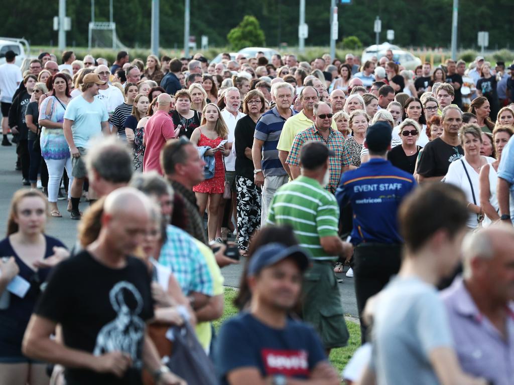 Crowds arrive to see Queen live. Photograph: Jason O'Brien