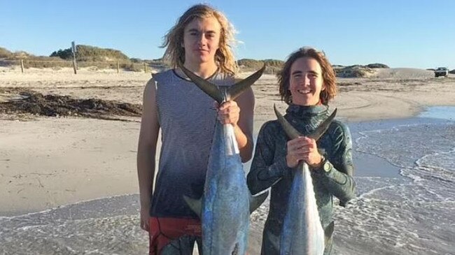 Matthew Farr, 22, and Louis Eeles, 22, have been identified as the young men when their vehicle went off a cliff at a remote WA beach. Picture: Facebook