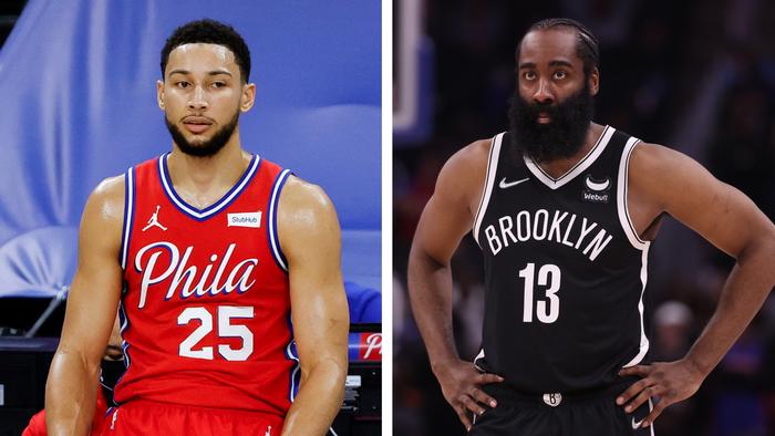 Ben Simmons and James Harden could trade places. Picture: Getty Images