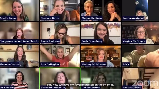 The ‘white women for Kamala’ event was the largest Zoom call in history. Picture: X