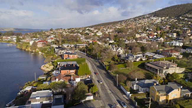 Sold On pointer Page 1. Aerial image of Sandy Bay and Sandy Bay Road. NO Byline. Generic / real estate / Hobart / file