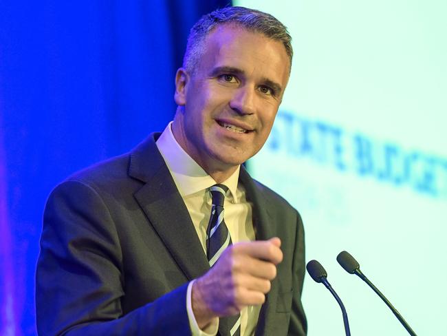 ADELAIDE, AUSTRALIA - NewsWire Photos - JUNE 06, 2024:  South Australia budget day. Premier Peter Malinauskas addresses the journalist at the Convention centre.Picture: NewsWire / Roy VanDerVegt