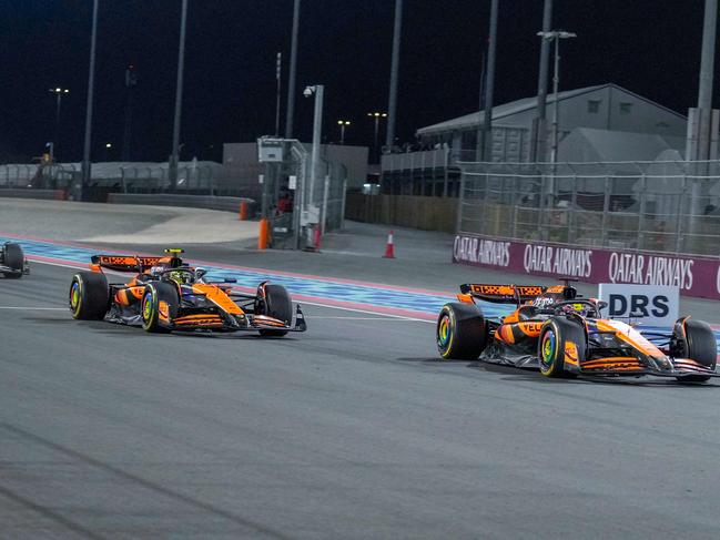 Oscar Piastri overtakes his McLaren teammate Lando Norris to win the Qatar Formula One sprint