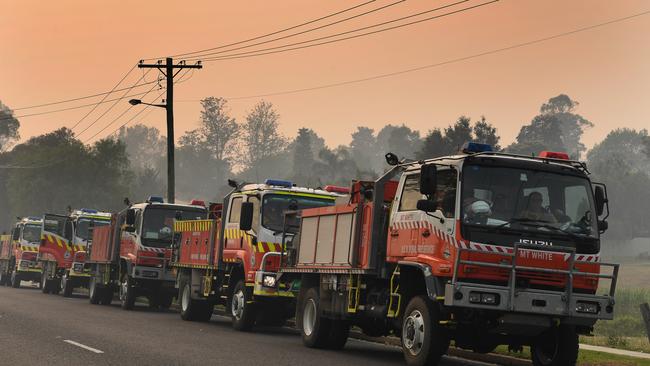 RFS tankers at Moruya near Batemans Bay, on January 4, 2020. Picture: AAP