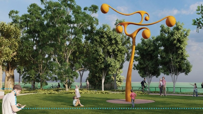 Darwin Council’s proposed “public art” installation commemorating 50 years since Cyclone Tracy has been criticised by survivors for not properly representing the agony of their ordeal. Picture: Supplied