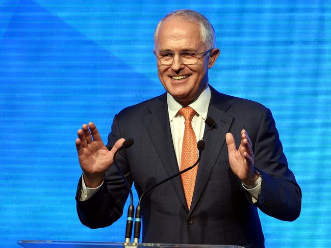 (FILES) A file photo taken on June 26, 2016, shows Australian Prime Minister Malcolm Turnbull addressing the Coalition government's campaign launch in Sydney. A millionaire banker and businessman with a campaign slogan out of an American sitcom, Malcolm Turnbull has been criticised as out-of-touch with ordinary Australians, but insists he is a steady hand on the economy. / AFP PHOTO / SAEED KHAN