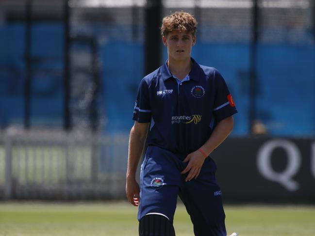 Manly’s Miles Milliner takes a break during his knock of 76. Picture: Warren Gannon Photography