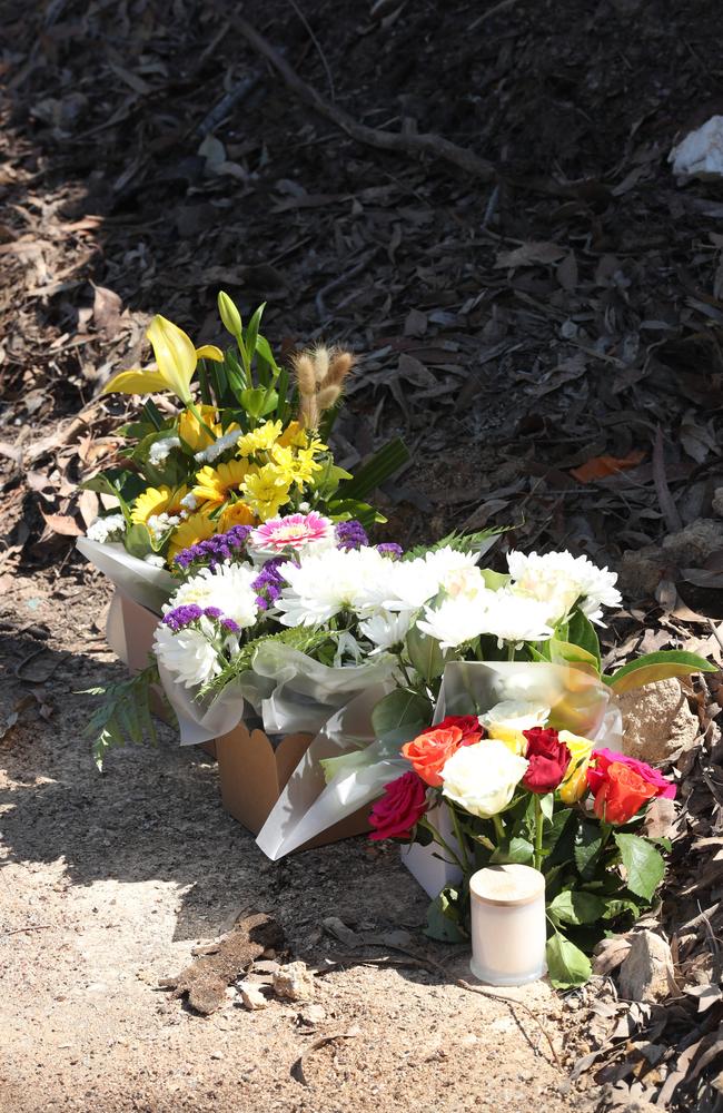 Queensland Fire and Emergency services were called to a single-car crash on Worongary Road in Worongary at around 8.30pm on Sunday. Police said ha man died in the crash at the intersection of Worongary Road and The Panorama. Relatives leave tributes left at the scene. Picture Glenn Hampson