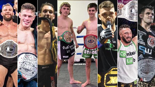 Some of the Sunshine Coast's top MMA and Muay Thai fighters. Pictures: Contributed