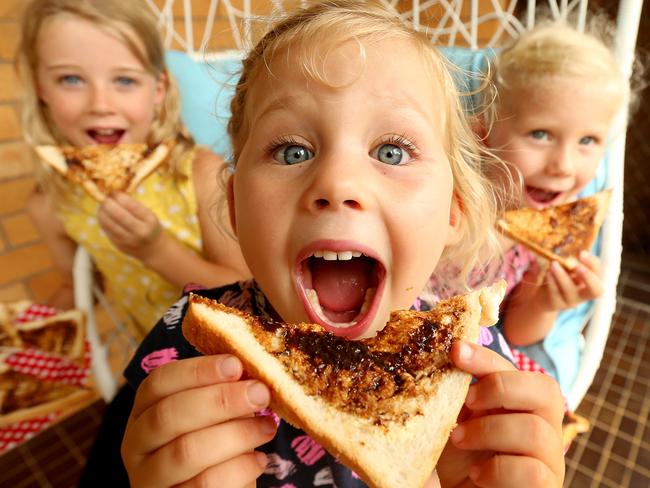 Vegemite is back in Aussie hands. Bega Cheese has bought the famous yeast extract spread from US company Mondelez in a deal worth $480 million. Charlotte Taylor, Nikki Welsh and Ella Welsh enjoy Vegemite sandwiches for lunch. Charlotte Taylor, Nikki Welsh and Ella Welsh  Pic Nathan Edwards