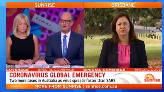 The Queensland Premier slammed the federal government's handling of the coronavirus outbreak on Sunrise this morning.