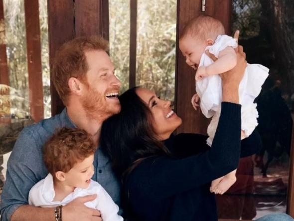 Prince Harry and Meghan Markle with Archie and Lilibet. Picture: Alexi Lubomirski/Handout/The Duke and Duchess of Sussex