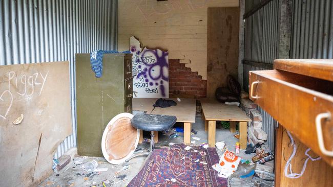 A dilapidated building on Carlisle St in St Kilda. Picture: Mark Stewart