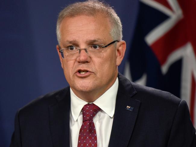 Prime Minister Scott Morrison speaks to the media during a press conference at the Sydney CPO in Sydney, Saturday, February 1, 2020. The Department of Foreign Affairs and Trade has increased its travel advice for China to level 4 - do not travel - and foreign travellers who have left or passed through mainland China will be denied entry to Australia, as a result of the coronavirus. (AAP Image/Bianca De Marchi) NO ARCHIVING