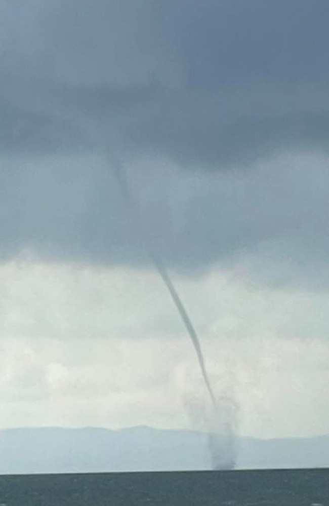 A waterspout spotted in Moreton Bay near Redcliffe. Picture: Matt Bradley