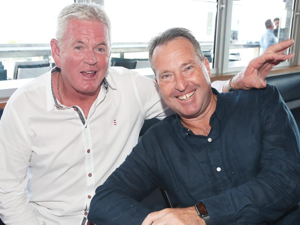 Jason Strauss and Mike Graham at the BMD Northcliffe SLSC Sportsman’s Luncheon. Picture: Glenn Hampson.