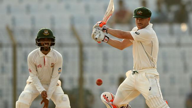 David Warner in Test action on Australia’s last visit to Bangladesh.