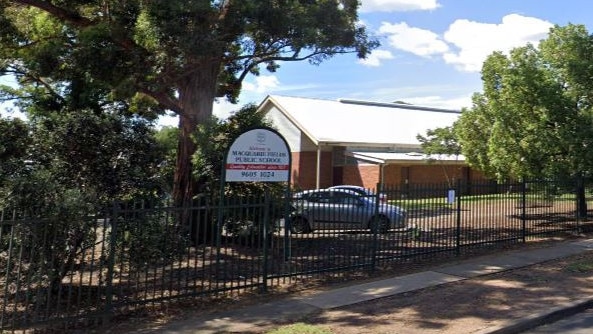 A classroom at Macquarie Fields Public School was hit with a bullet. Picture: Google Maps