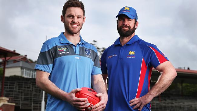 SFL preliminary final preview. Kieran Rogers captain Lindisfarne and Tim Lamprill coach Huonville. Picture: NIKKI DAVIS-JONES