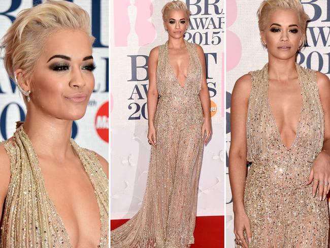 Rita Ora, cool and confident, with or without a bra.