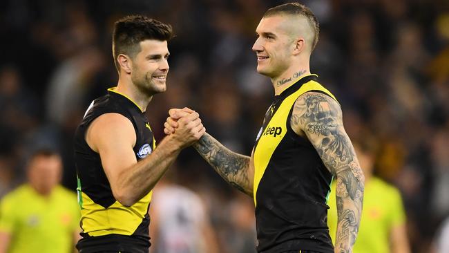 Trent Cotchin and Dustin Martin lead from the front. Picture: Getty