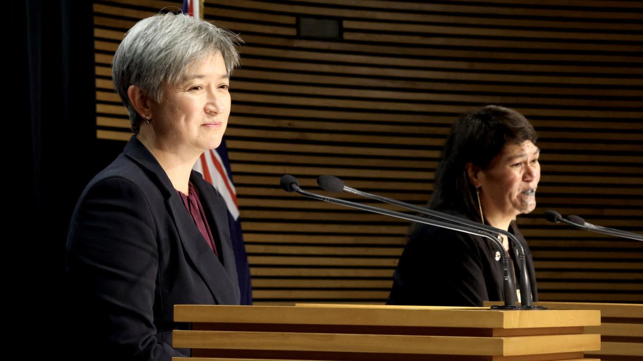 Minister for Foreign Affairs of Australia Penny Wong at an press conference of Foreign Minister consultation with News Zealand counterpart Hon Nanaia Mahuta. Picture: Supplied