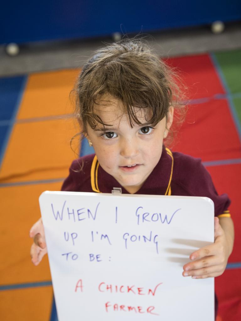 Newtown State School Prep student Avah on the first day of school, Monday, January 22, 2024. Picture: Kevin Farmer