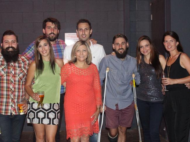 Emanuela Cioffi, centre, with her family, from left: son Nicholas, daughter Michelle, son Christian, son Daniel, Michelle’s husband Steve, Daniel’s wife Yolanda, Christian’s partner Jess. Picture: Supplied