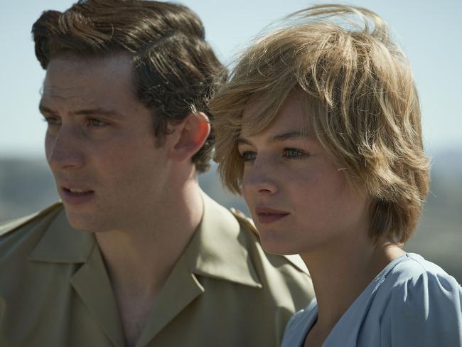 The Crown S4. Picture shows: Prince Charles (JOSH O CONNOR) and Princess Diana (EMMA CORRIN). Shooting Location: Llano del Buho, Almeria Picture: Netflix