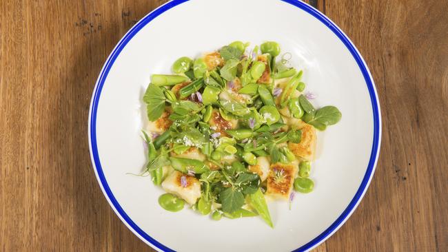 Gnocchi with spring vegetables at Bistro Lola. Picture: Rob Leeson