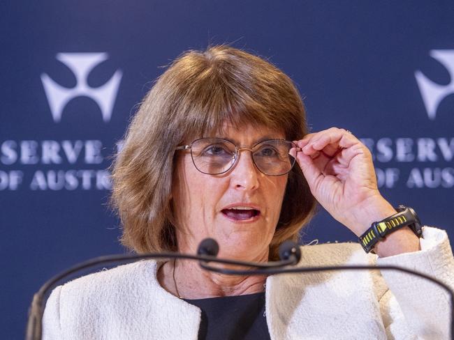 SYDNEY, AUSTRALIA. NewsWire Photos.December 10, 2024.RBA Governor, Michele Bullock holds a media conference discussing the Reserve Bank of AustraliaÃs monetary policy decision.Picture: NewsWire / Jeremy Piper