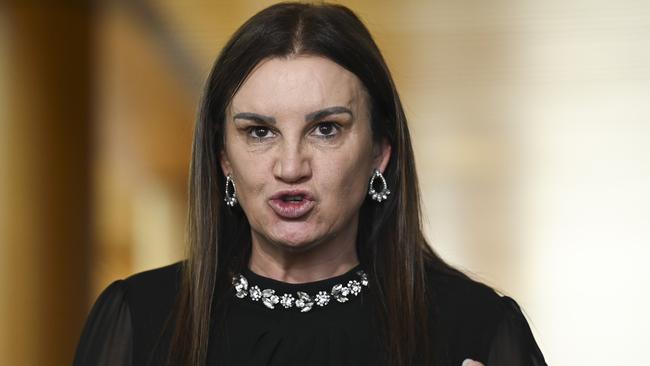 CANBERRA, AUSTRALIA, NewsWire Photos. FEBRUARY 8, 2024: Senator Jacqui Lambie holds a press conference at Parliament House in Canberra. Picture: NCA NewsWire / Martin Ollman