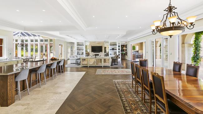 The grand Tuscan-style interior.