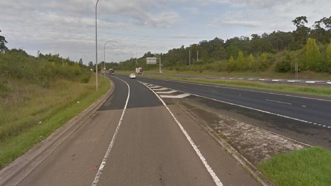 The southbound merging lane onto the Hume Highway. Picture: Google