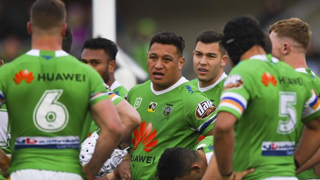 The Raiders were upset by the Warriors in their last match before the NRL finals. Picture: AAP