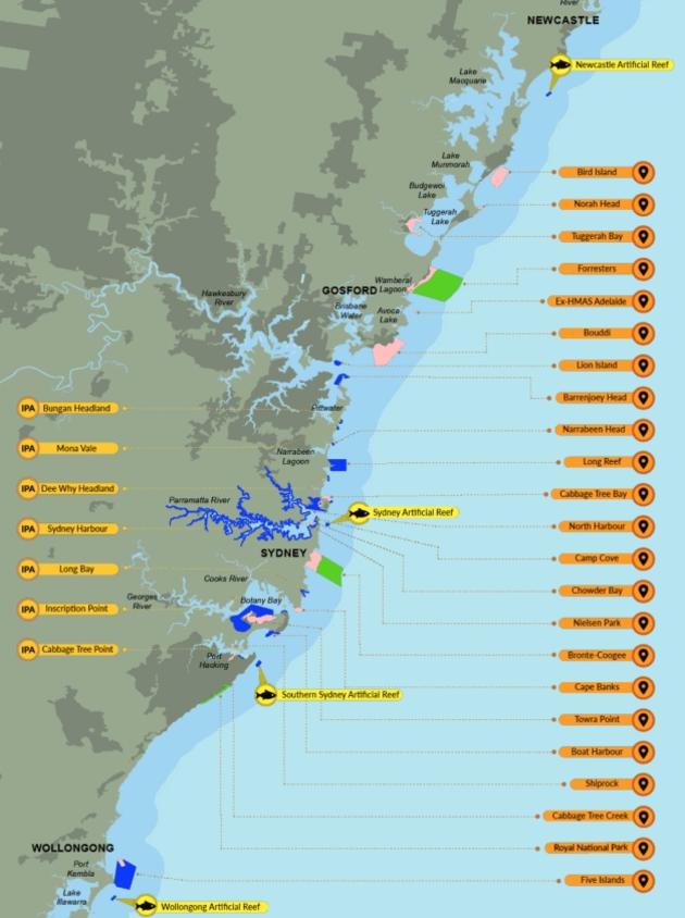 A map of the NSW Government's proposed marine sanctuary