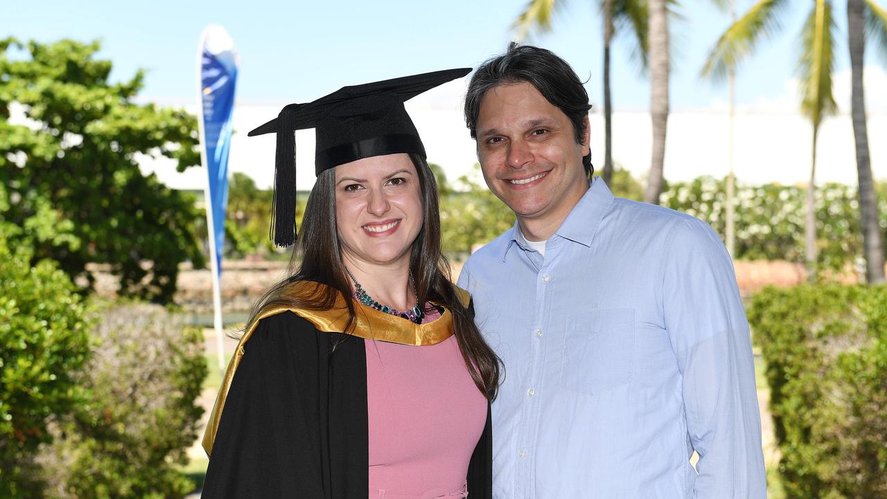 Fernanda and Waldemir Teixeira at the James Cook University 2023 Graduation. Picture: Shae Beplate.