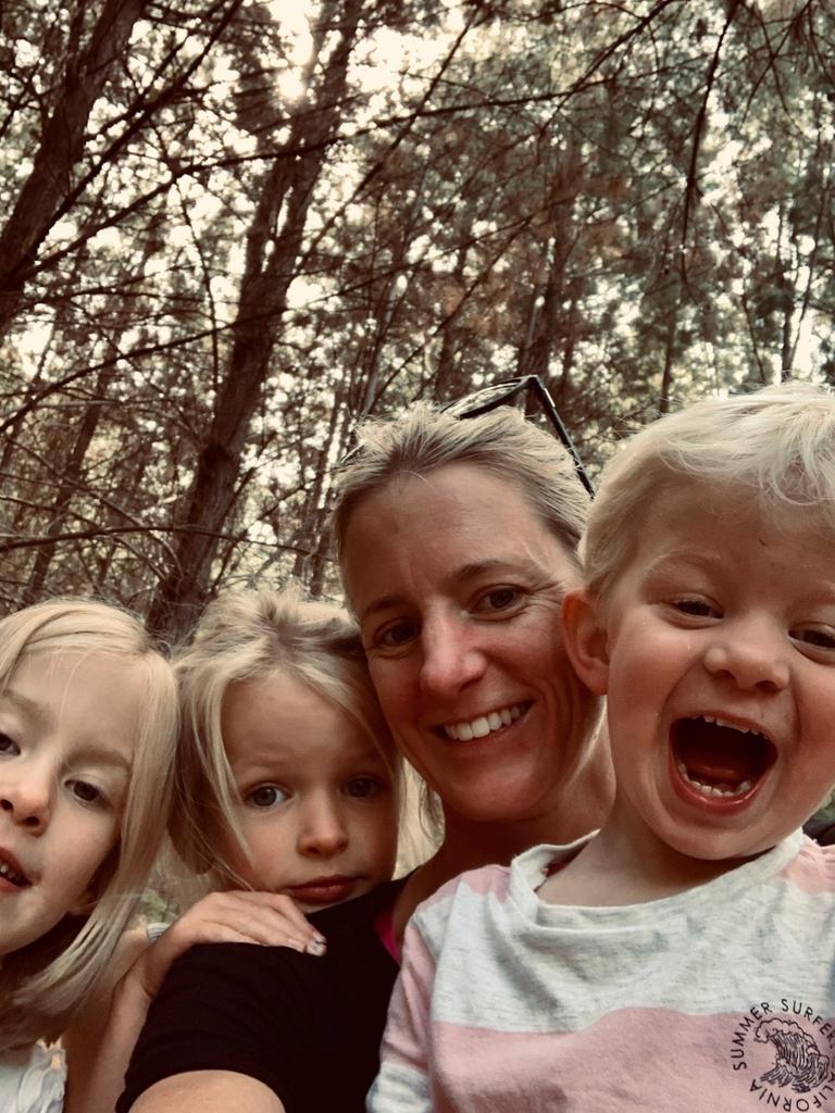 Jane Murray with her children, Leila, 8, Heidi, 6, and Bodie, 4. Picture: Supplied