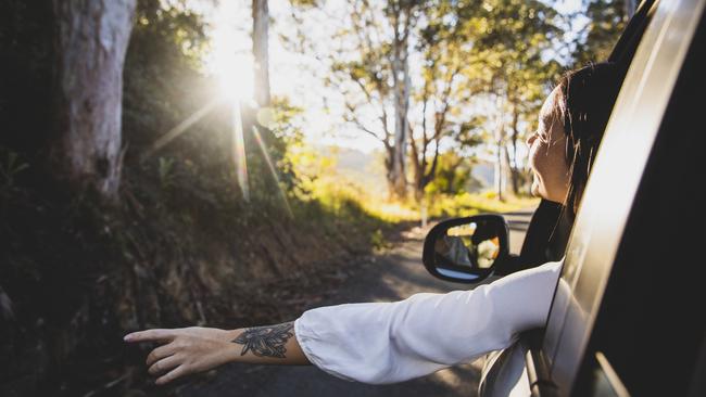 A passenger enjoys the scenery along the NSW Coast. Picture: Guy Williment