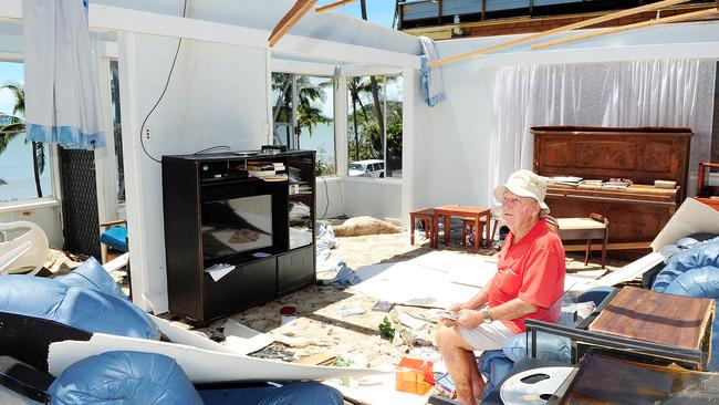 Tom Edmistone lost the whole top storey of his home. Aftermath images from around the Yeppoon area after the devastating Tropical Cyclone Marcia passed through yesterday morning. Photo: Scott Radford-Chisholm