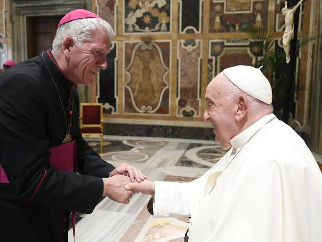 Cairns Bishop Joe Caddy met Pope Francis at the Vatican in September 2024. Photo: Supplied