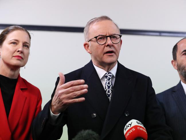 FEDERAL ELECTION TEAM 2022. LABOR BUS TOUR 7/5/2022. Labor leader Anthony Albanese visits a Mother's Day markets at the Tramsheds, Launceston, seat of Bass Tasmania. Picture: Liam Kidston