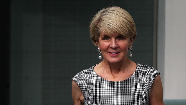 Julie Bishop before Question Time in the House of Representatives in Parliament House in Canberra. Picture Kym Smith